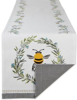 "DII Bee Kind Reversible Embellished Table Runner - Reversible Table Runner, 14x108"""