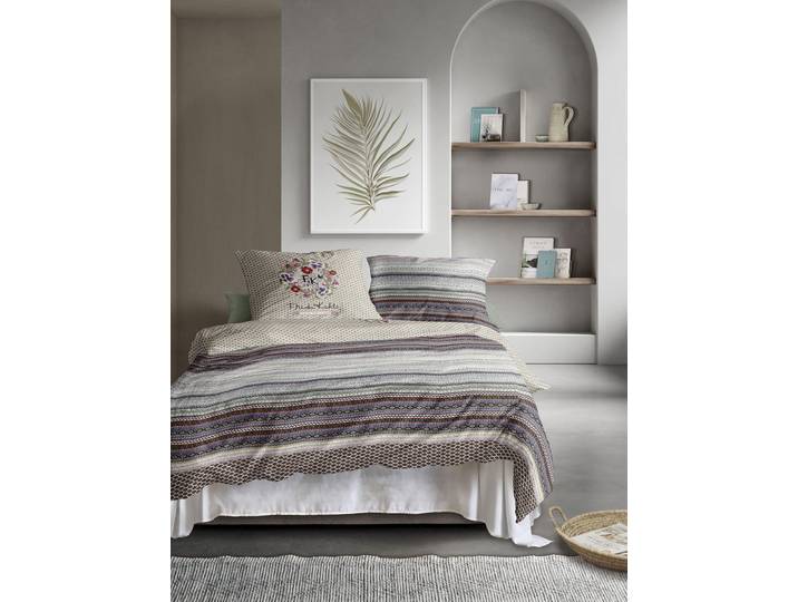 Bettwäsche IRISETTE Monte 8583 , bunt (multi), B/L: 155cm x 220cm, 1 Stk., 1 Stk., Biber, B/L: 80cm x 80cm, 2 Stk., Biber, Obermaterial: 100% Baumwolle, Bettwäsche, Bettwäsche, samtig weich