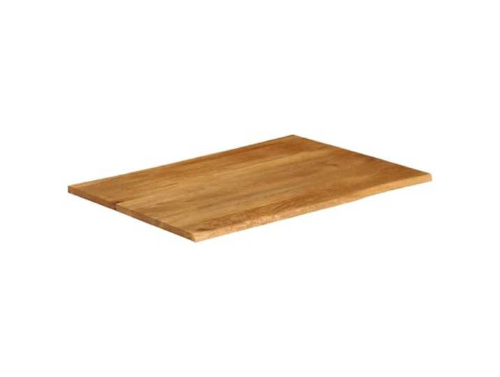 GKHPYURE Tischplatte 90 x 80 x 3,8 cm lebende Kanten aus massivem Mangoholz Eichenfinish, 2 Seitenkanten, pflegeleichte Oberfläche, Ersatzboden, Maserung u