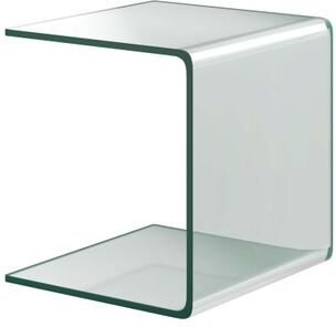 Costway 16 Inch Tempered Waterfall End Table with non-Slip Pad
