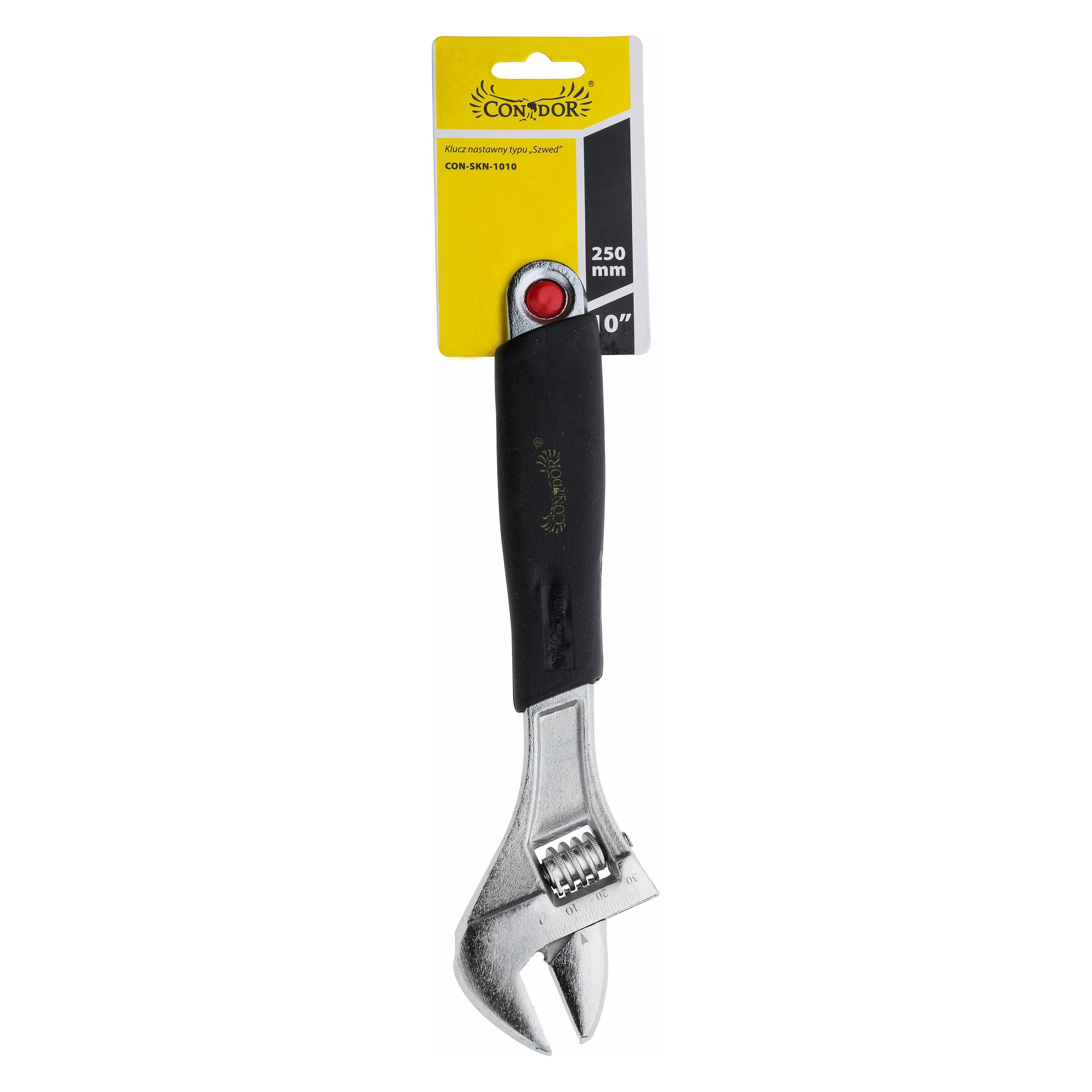 Condor Verstellbarer schwedischer Schraubenschlüssel, 250 mm, Gummigriff (CON-KN-10) (CON-SKN-1010)