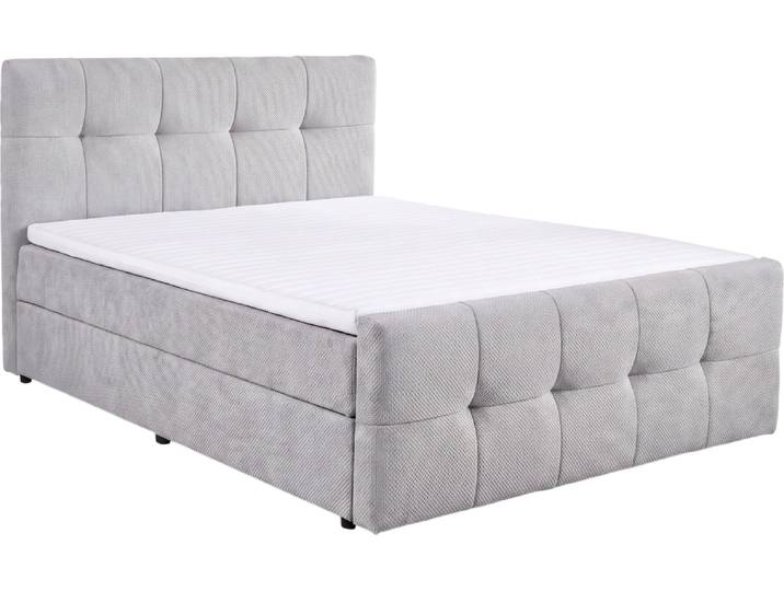 Boxspringbett HOLA grau 200x200cm halbfest