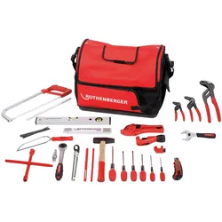 Rothenberger, Werkzeugkoffer, Handwerkzeug-Set mit Werkzeugtasche, 57-teilig