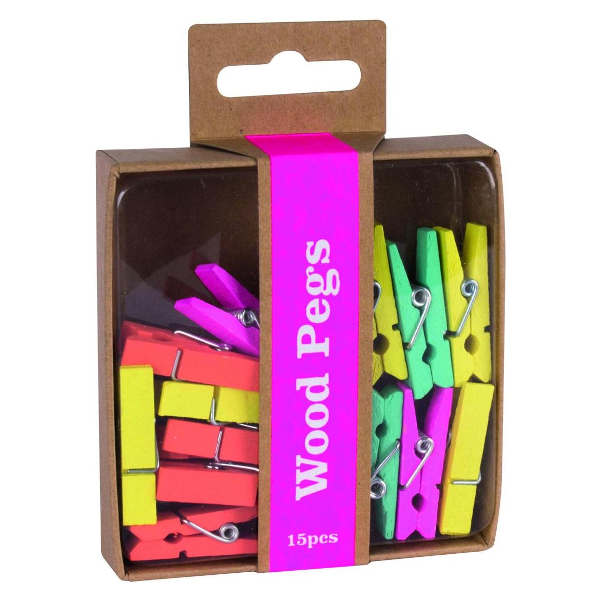 Apli Fluor collection-set, holzklammern, 15-tlg., farbmischung (15151)
