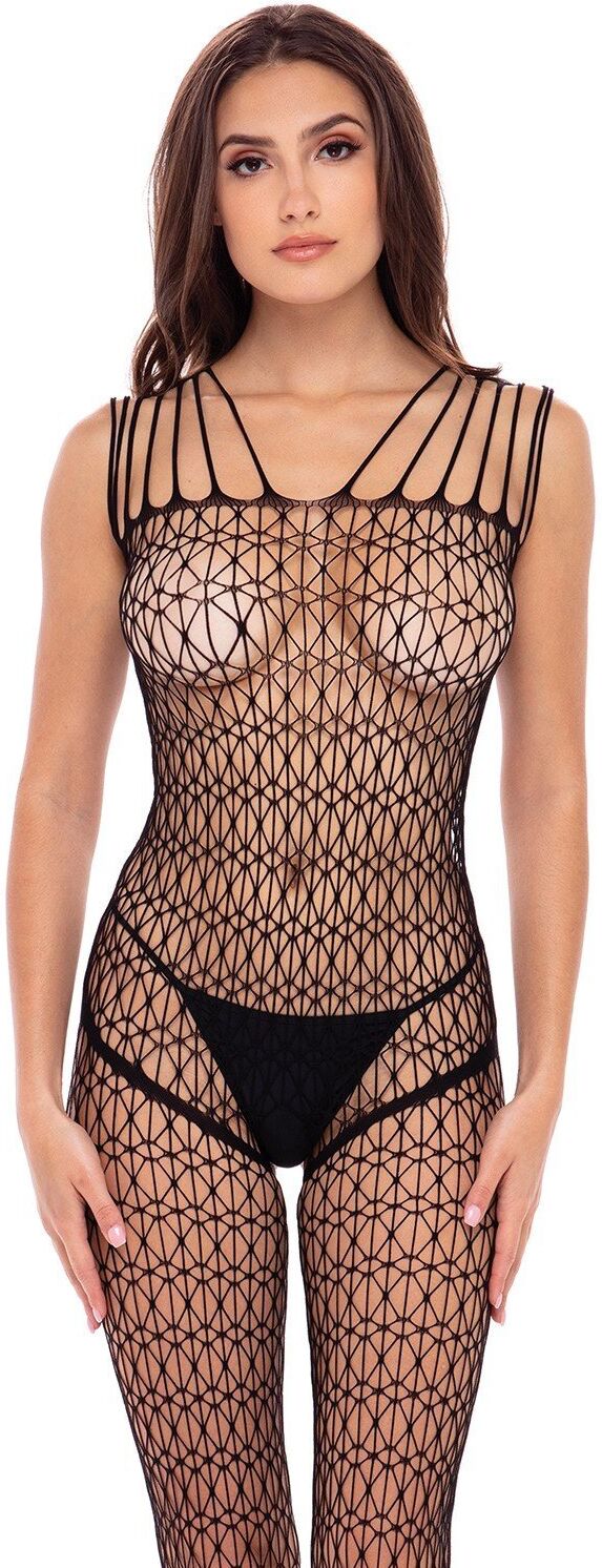 René Rofé Bodystocking large maille REN7095-BLK