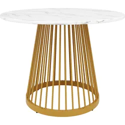 ESSTISCH runder marmor-optik & gold Ø 80 cm für 4 personen