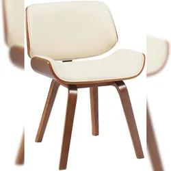 PROREGAL Besucherstuhl BRUGES Kunstleder HxBxT 80x55x41cm Kunstleder Walnuss/Creme Konferenzstuhl
