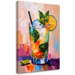 LEINWANDBILD Mohito Cocktail Limette 80x120cm