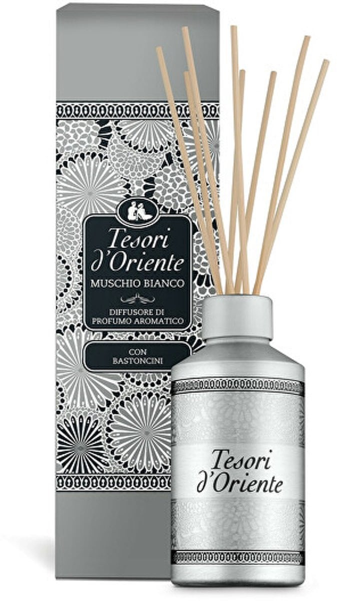 Tesori d'Oriente Muschio Bianco Geurstokjes - Luxe Witte Musk Geur - 200ml