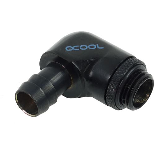 Alphacool HF 10mm (3/8") Schlauchanschluss 90° drehbar G1/4 mit O-Ring - Deep Black
