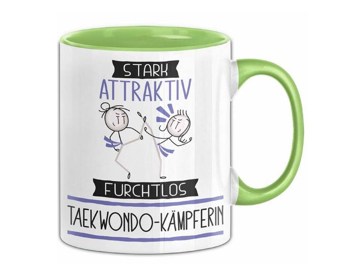 Trendation Tasse Taekwondo-Kämpferin Tasse Geschenk Becher Stark Attraktiv Furchtlos