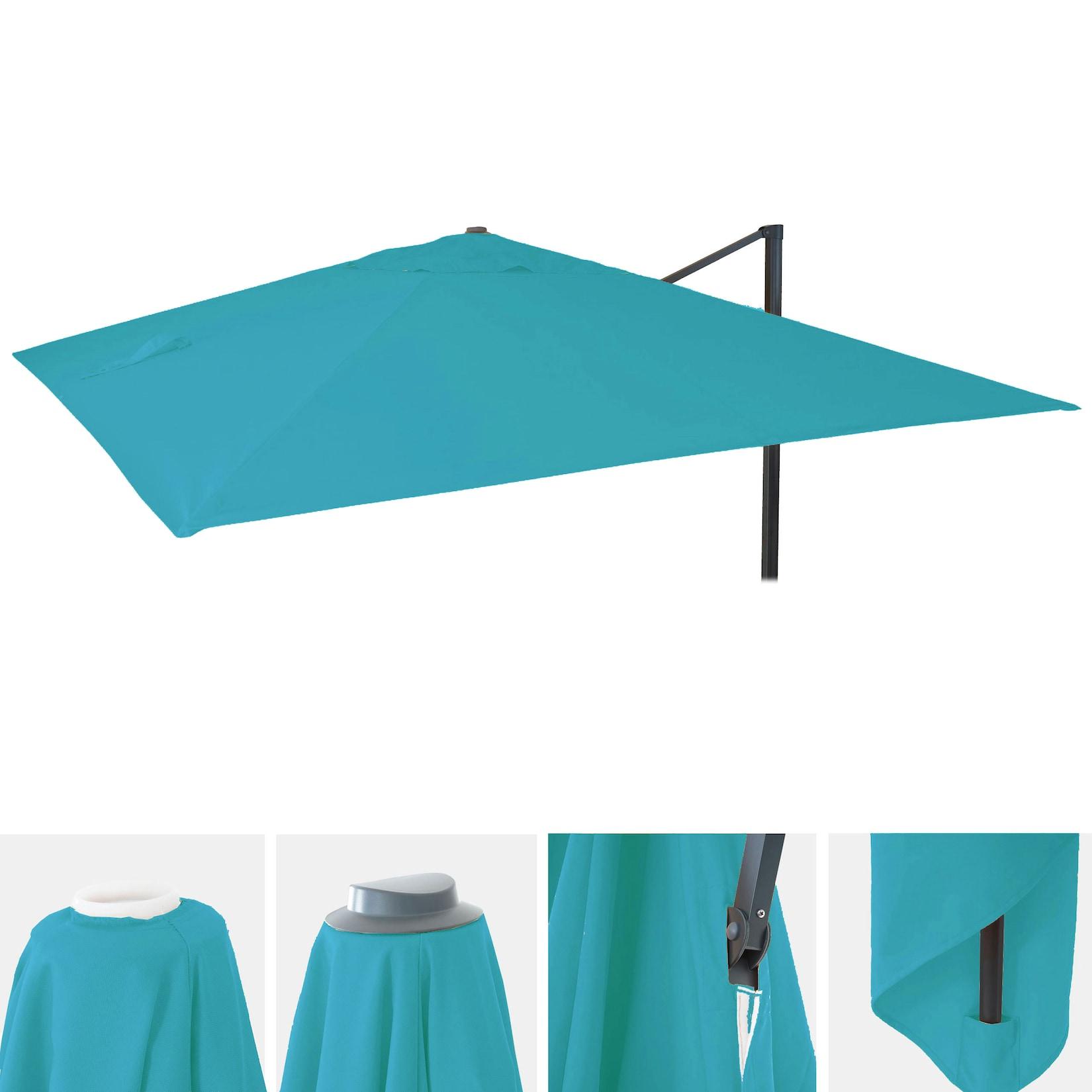 Ersatz-Bezug für Luxus-Ampelschirm MCW-A96, Sonnenschirmbezug Ersatzbezug, 3x3m (Ø4,24m) Polyester ~ türkis