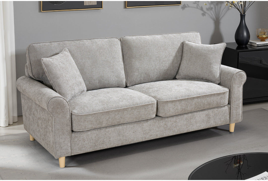 Mercer41 Howland Chenille Sofa Grey 3
