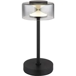 Tischlampe Nachttischlampe Tischleuchte schwarz Wohnzimmerlampe Rauchglas LED