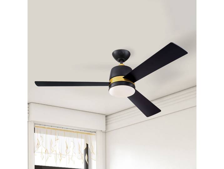 Tristan Deckenventilator mit Licht schwarz/Holz Westinghouse - Wohnzimmer