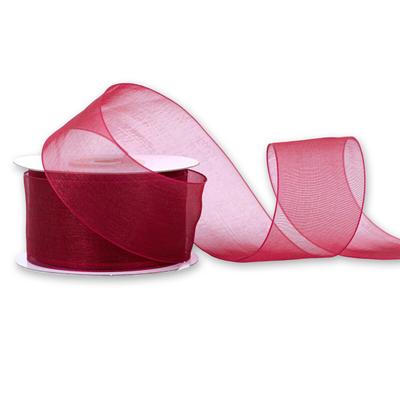 Creativery 38mm Organzaband 25m Chiffonband Schleifenband Geschenkband Stoffband Breit Bordeaux