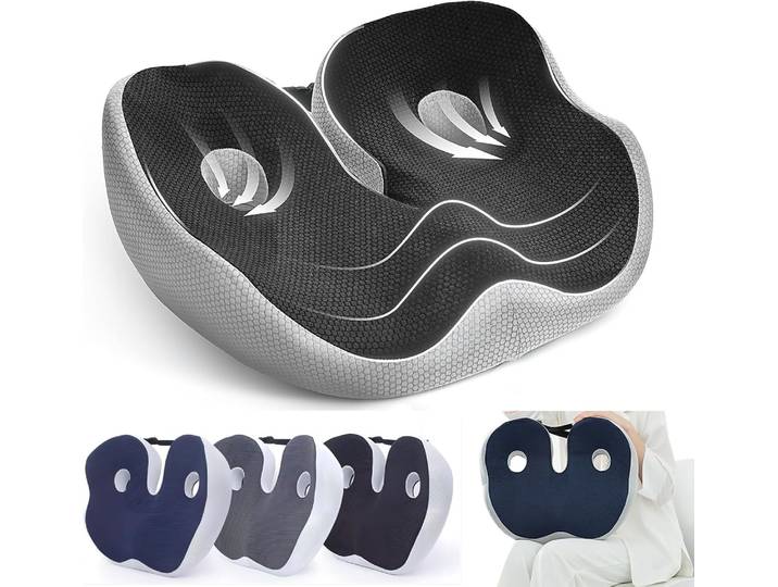 Coussin Coccyx pour douleur au coccyx, coussin de siège réglable en mousse à mémoire de forme pour soulager les os assis, coussin de siège ergonomique