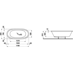 Laufen Badewanne „Ilbagnoalessi“ oval 1780 × 820 mm in Weiß