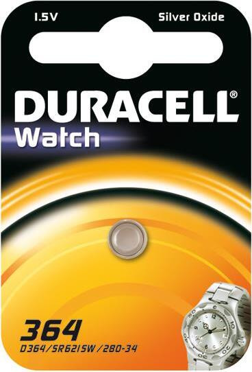 Duracell horlogebatterij D364 AgO, 1,55V, 20mAh