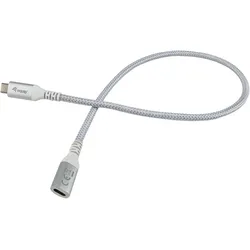 EQUIP USB-C Verlängerung, USB 3.1, 10Gb/s, USB-C 3.1 [Stecker] auf USB-C 3.1 [Buchse], Verlängerungskabel C/C, 0.5m, weiß