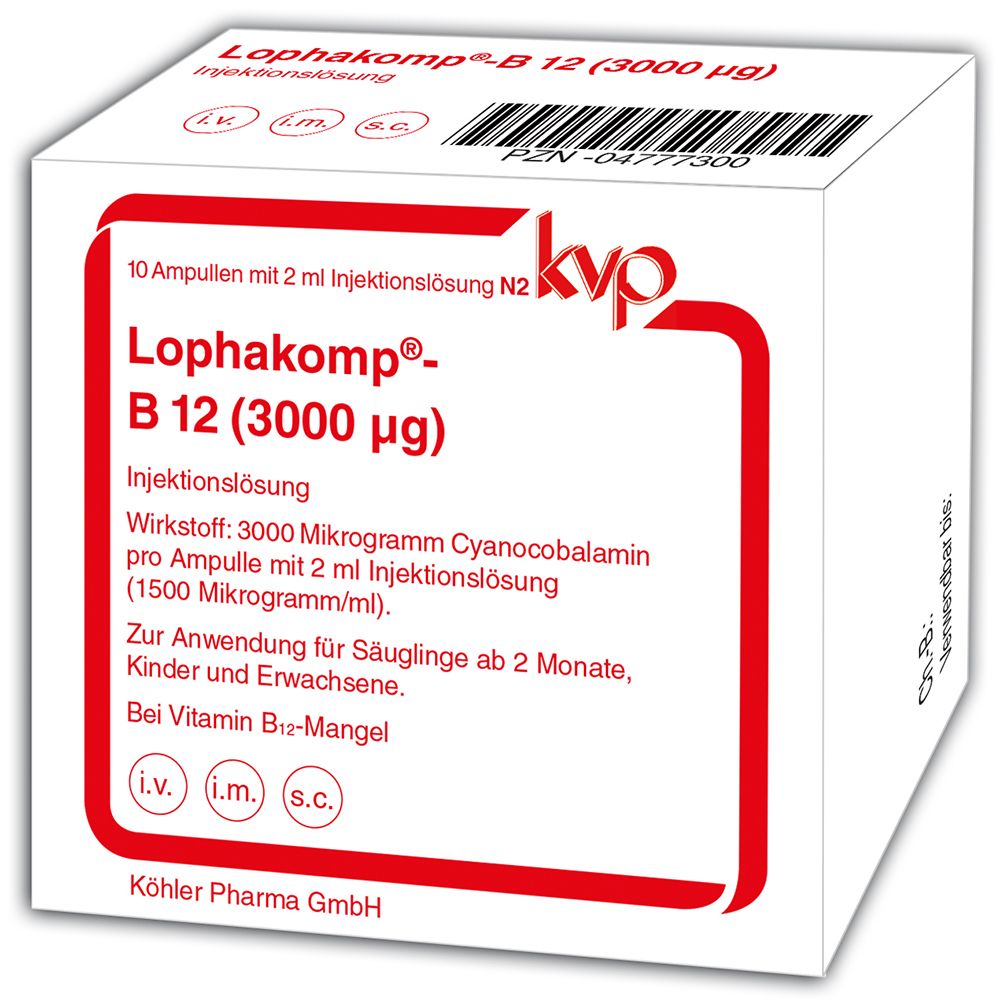 Lophakomp B12 3.000 µg Injektionslösung 10x2 ml