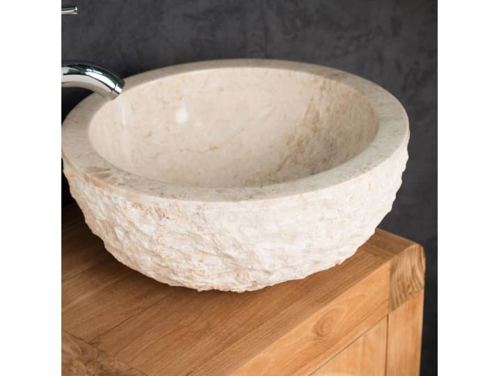 Vasque en marbre à poser crème 35 cm