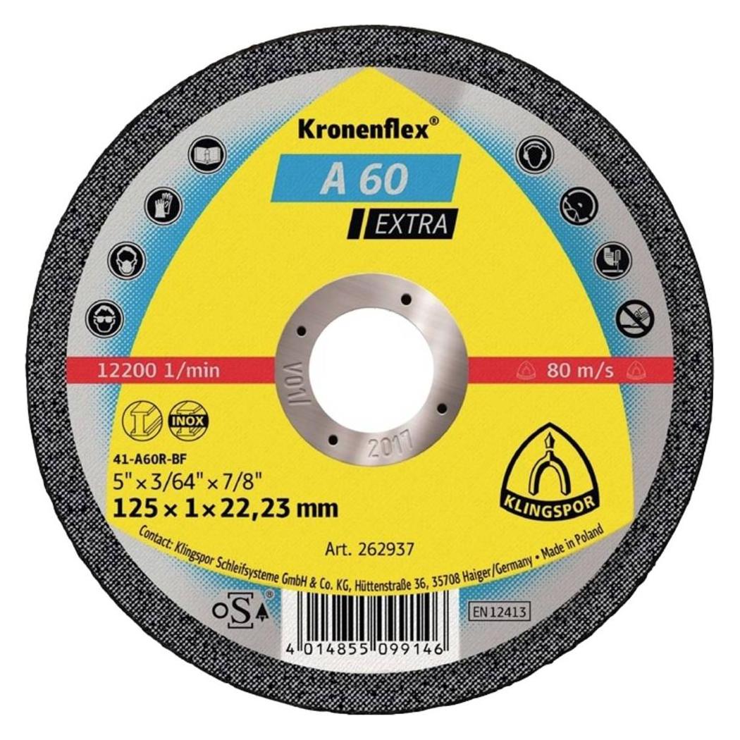 Klingspor Trennscheibe A 60 Extra D115x1mm gerade INOX Bohrung 22,23 mm (262936)