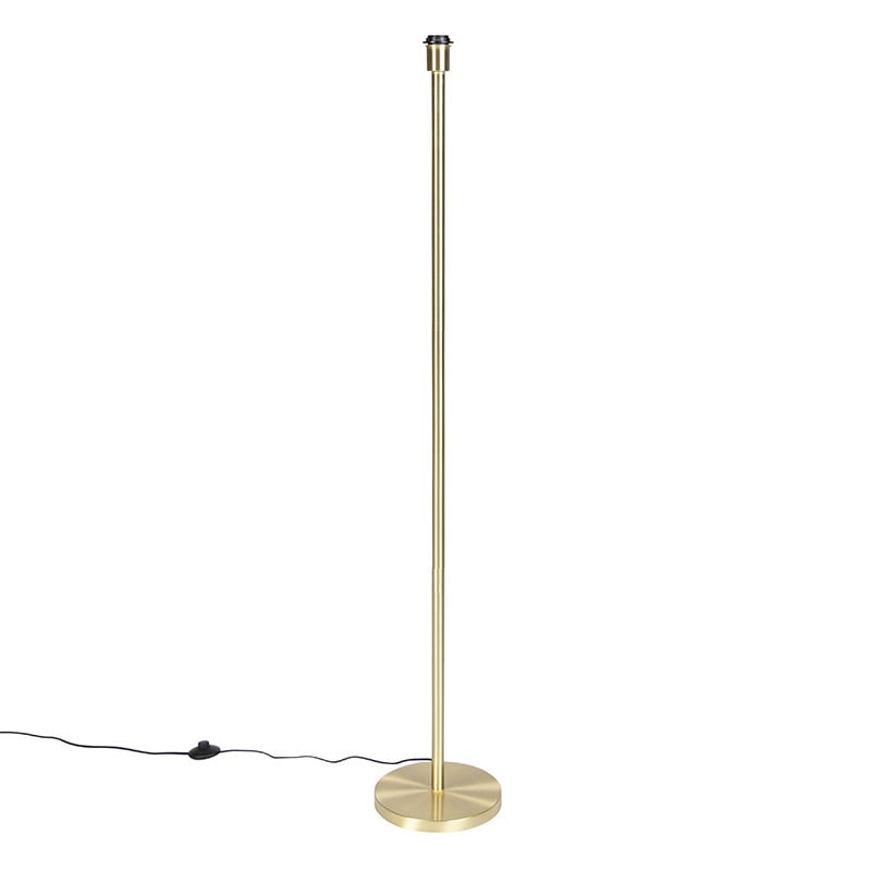 Klassieke vloerlamp messing zonder kap van Qazqa