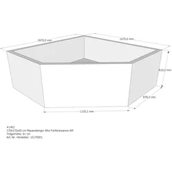 Badewannenträger passend für Mauersberger Afra 170 × 170 × 50 cm