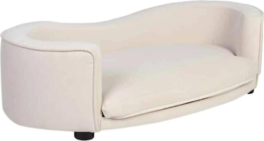 Groot hondensbed wit van textiel en stof