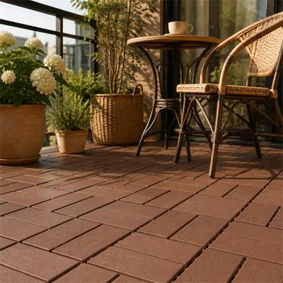 DEVERA "44 Pack 12""x12"" Waterproof Interlocking Patio Tiles - 1' x 1'"