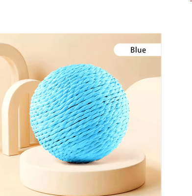 Inspire Picks Sisal Sound Interactive Cat Scratching Ball For Play & Dental Care blue 10cm