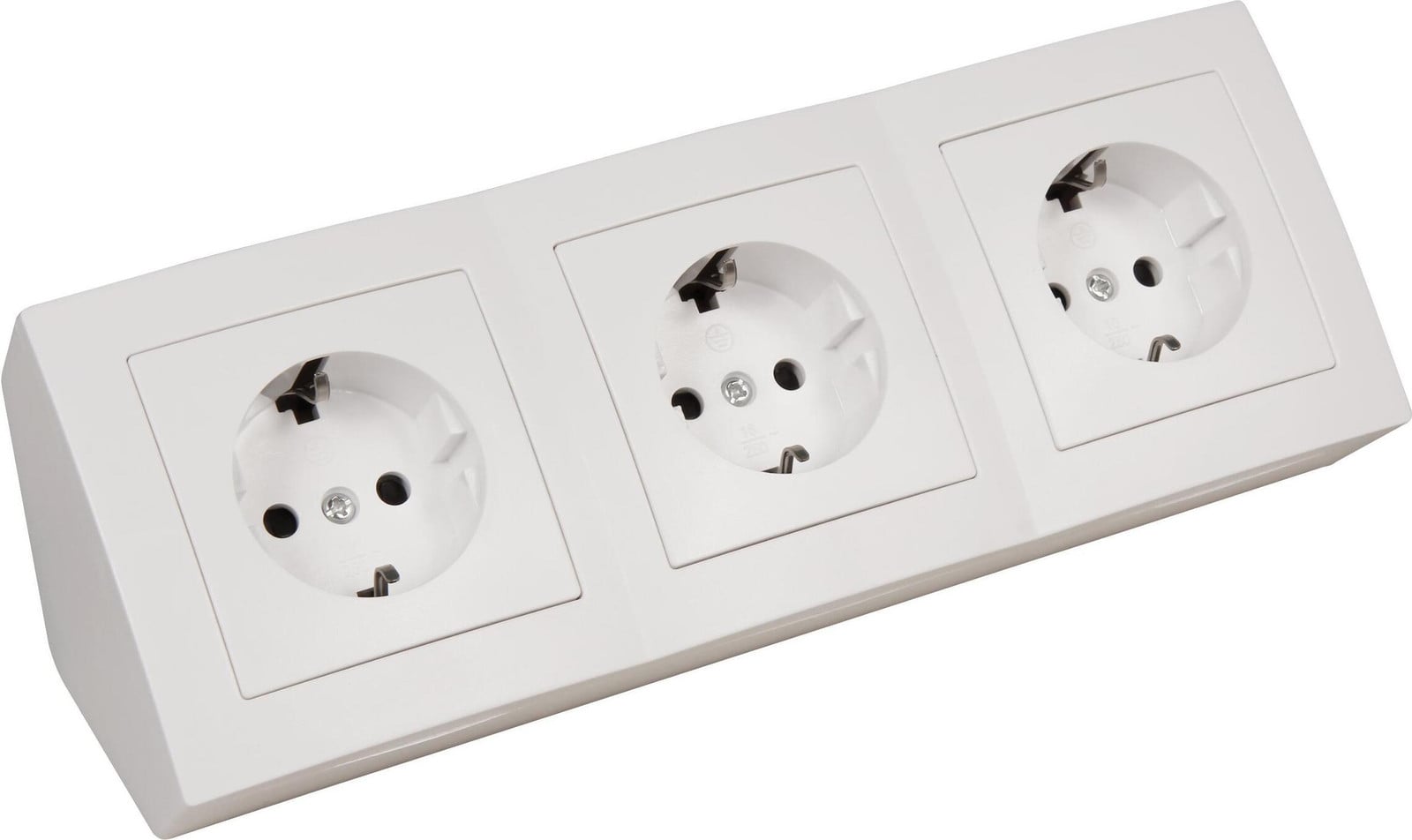 McPower Flair Stekdozenblok, 3-voudig, 250V/16A, wit, met aardingscontact