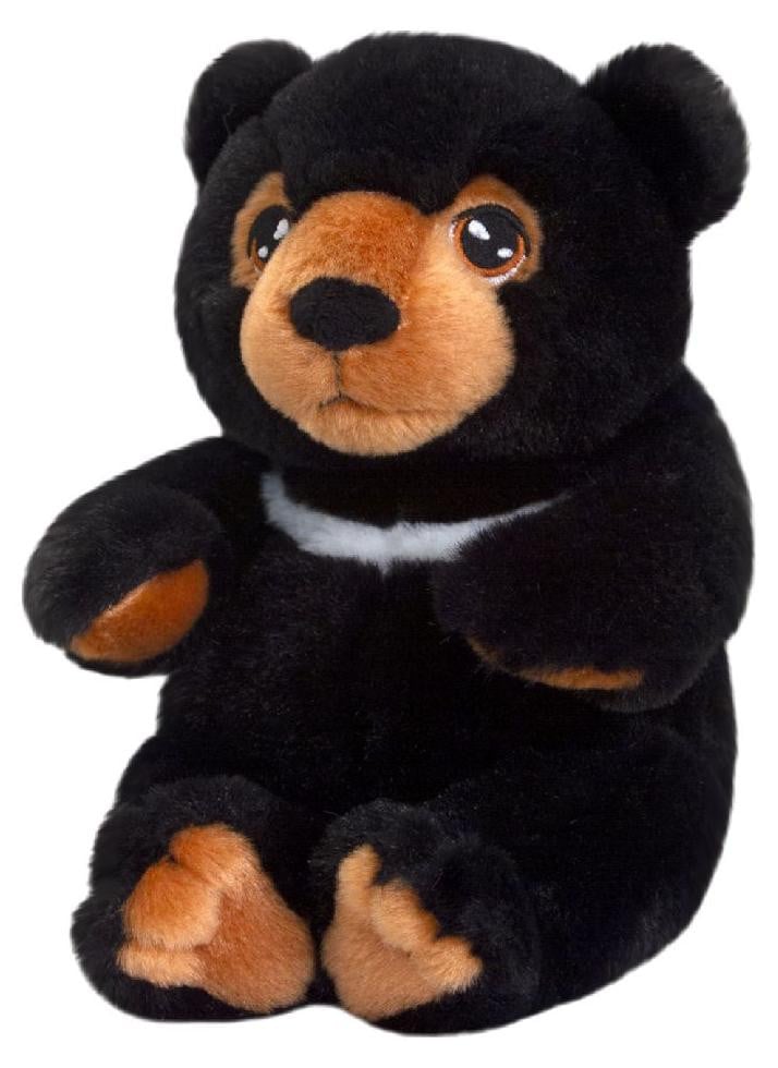 Keel Toys knuffel zwarte beer van duurzaam gerecycled pluche 18 cm