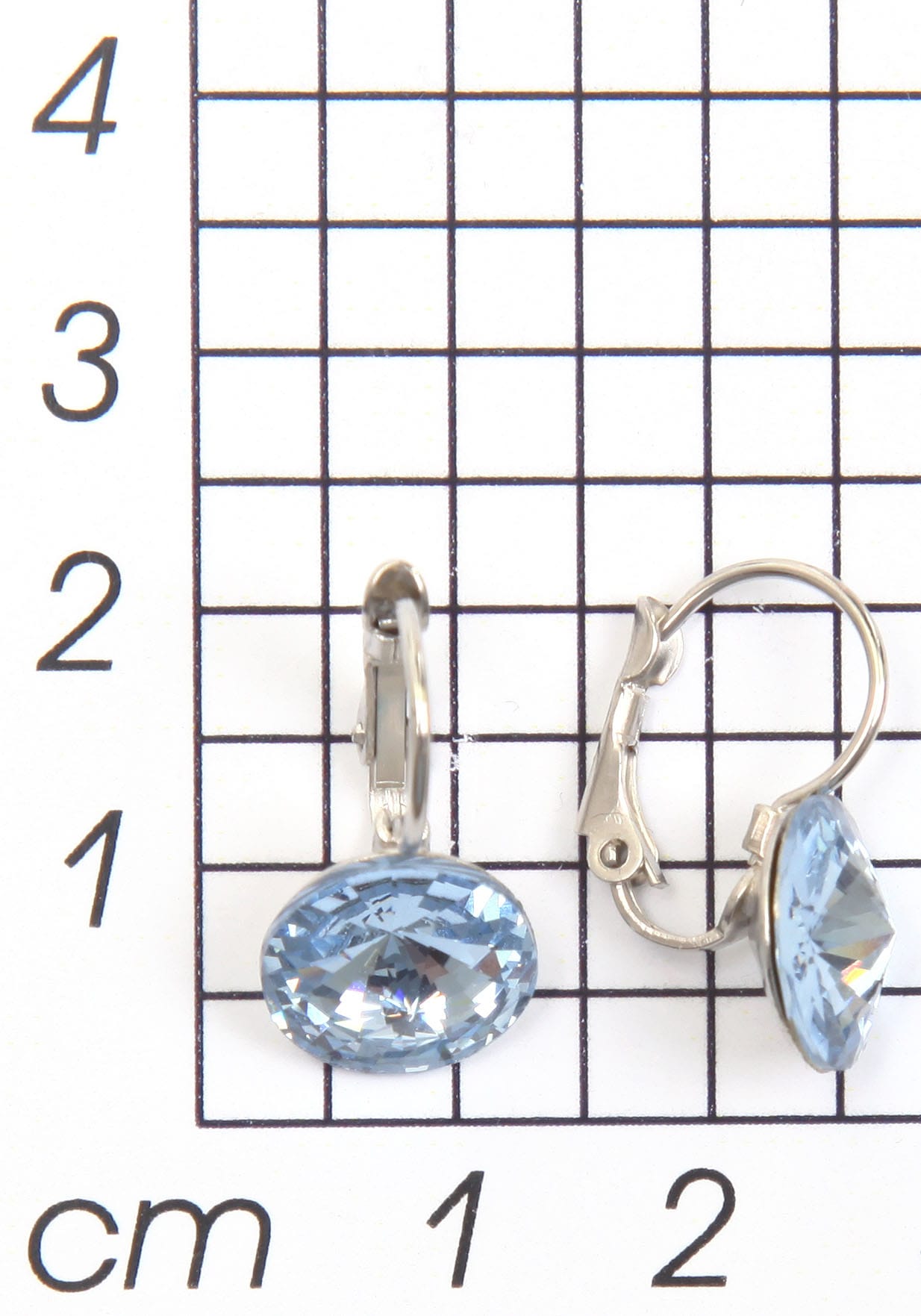 Paar Ohrhänger FIRETTI "zeitlos, chic, rund, bunt", blau (metallfarben, saphirblau, light, sapphire), Ohrringe, Damen, Metall, Paar Ohrhänger, Made in Germany - mit Glasstein metallfarben, saphirblau, light, sapphire Metall