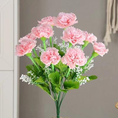 Künstliche Nelke, einstielig, künstliche Nelke für Vasenarrangements, Tischdekoration für Wohnzimmer und Wohnzimmer, künstliches Geschenk zum Lehrertag