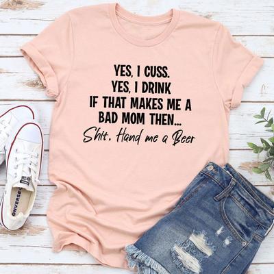 ForAllApparel Bad Mom T Shirt Heather Prism Peach M