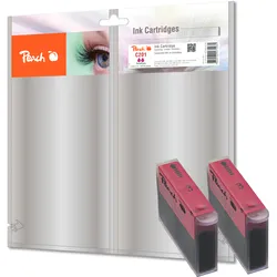 Peach Doppelpack Tintenpatronen magenta kompatibel zu Canon, Xerox, Apple BJI-201M*2, 0948A002