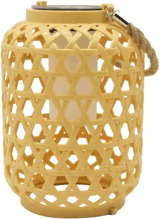 Inspire Picks Solar Bamboo Style Rattan Lantern Waterproof Outdoor Garden Hanging Light warm White