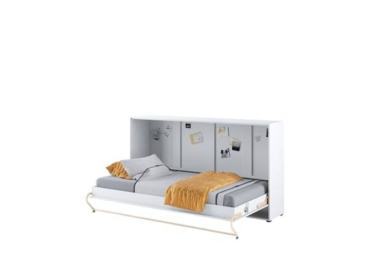 Homlando Lenart Schrankbett - Wandbett Concept Pro CP06 90x200 cm - Schrankklappbett Horizontal - Schrank mit integriertem Klappbett - Funktionsbett (Weiß Matt)