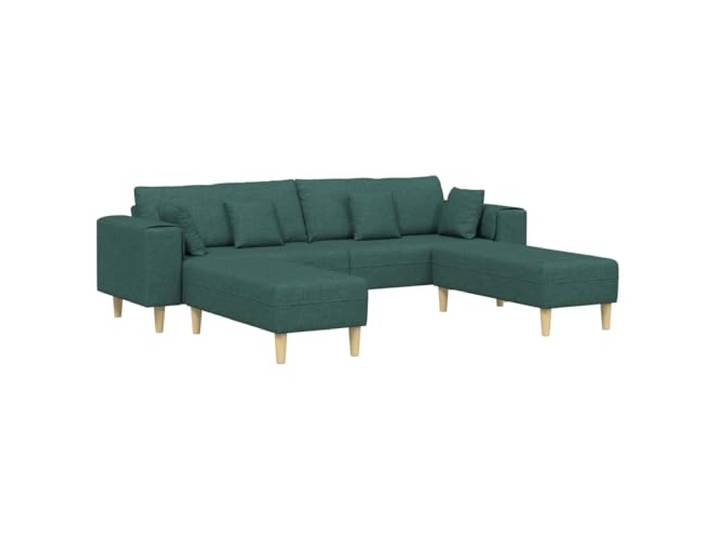 VIHHQGC Sofa mit 3 Kissen Dunkelgrün Stoff Atmungsaktiver Stoff, Stabile Holzbeine, Federkissen, Sperrholzrahmen, Einfacher Aufbau