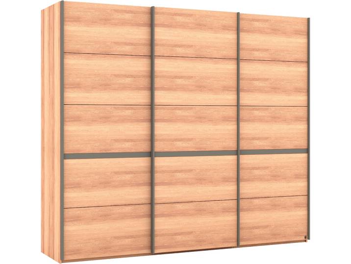 Schwebetürenschrank MUSTERRING Sorrent, Kleiderschrank, Schrank, Schiebetüren , braun, B:250cm H:217cm, Schränke, Schwebetürenschrank, Türen in Eiche massiv mit Kassetten-Optik, verschiedene Masse verfügbar