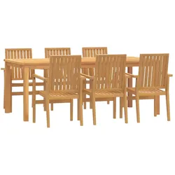 vidaXL 7-tlg. Garten-Essgruppe Massivholz Teak