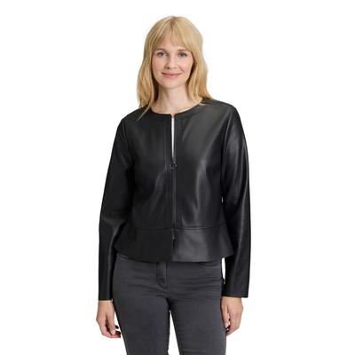 Jackenblazer BETTY BARCLAY "Damen mit Reißverschluss", Damen, Gr. 38, schwarz, Stoff, Obermaterial: 100% Polyurethan, 100% Polyester, sehr schmal normal, Rundhals, Blazer, Material
