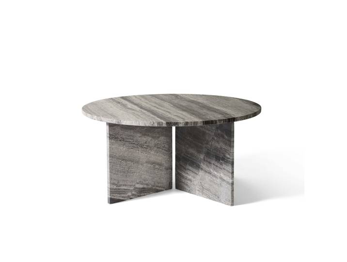 Vega Couchtisch, River Grey Marmor Ø90