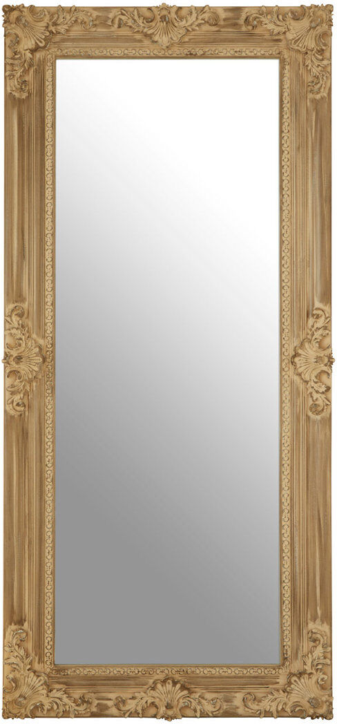 Fleur De Lis Living Lorient Solid Wood Flat Overmantel Mirror Natural Wood 186cm H X 86cm W X 7cm D