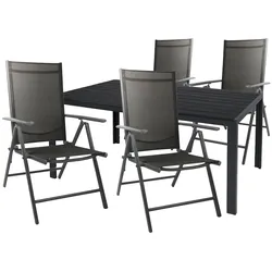 Gartengarnitur Sitzgarnitur 5-teilig L150xB90cm Aluminium / Non-Wood