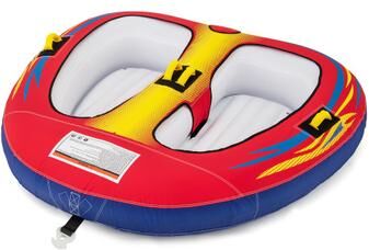 Costway 1 or 2 Person Inflatable Towable Tube for Boating with Drainage