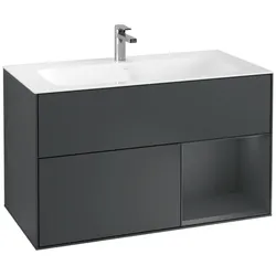 Villeroy und Boch Finion Waschtischunterschrank F040HGHG 99,6x59,1x49,8cm, Regal rechts Midnight Blue Matt Lacquer, Midnight Blue Matt Lacquer