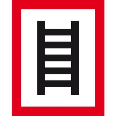 Aufkleber I Feuerwehrschild Stelle zum Anleitern, DIN 4066, Folie, selbstklebend, 200x250mm
